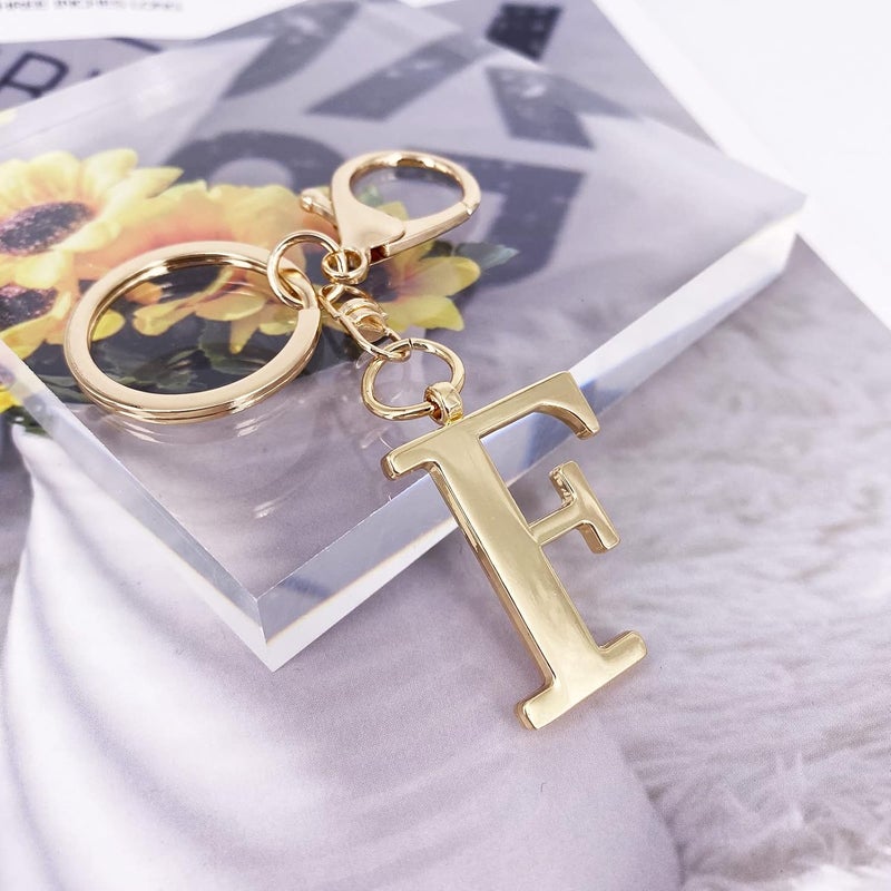 LAXPICOL Gold Letter A-Z Keychain for Women Bag Charms Purse Charms For Handbags Metal Alphabet Initial Letter Keychain - Image 2